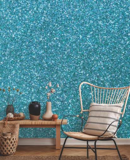 Blå Glitter Wallpaper Mural Blå Glitter Wallpaper Mural