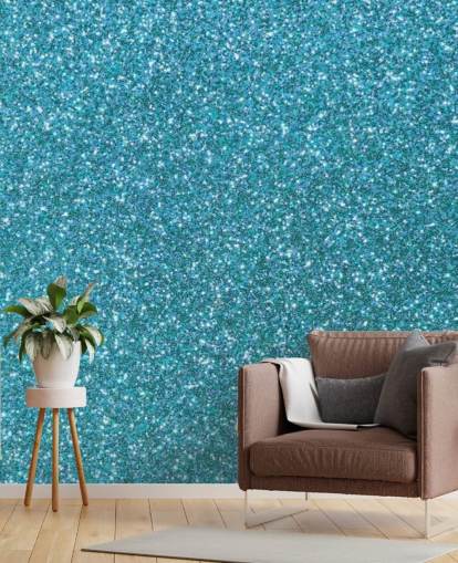 Blå Glitter Wallpaper Mural Blå Glitter Wallpaper Mural