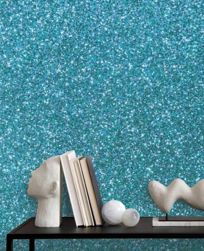 Blå Glitter Bakgrund Väggmålning Blå Glitter Bakgrund Väggmålning