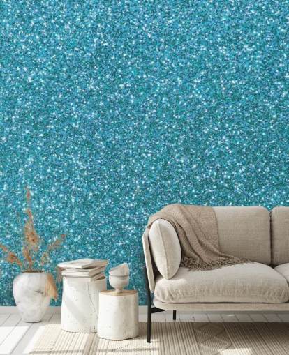 Blue Glitter Wallpaper Mural