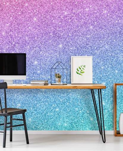 mural de papel pintado con purpurina azul, rosa y morado llamado Slanted Blue and Purple Glitter para dormitorio infantil mural de papel pintado con purpurina azul, rosa y morado llamado Slanted Blue and Purple Glitter para dormitorio infantil