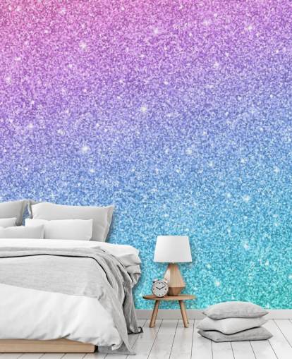 mural de papel pintado con purpurina azul, rosa y morado llamado Slanted Blue and Purple Glitter para dormitorio infantil mural de papel pintado con purpurina azul, rosa y morado llamado Slanted Blue and Purple Glitter para dormitorio infantil