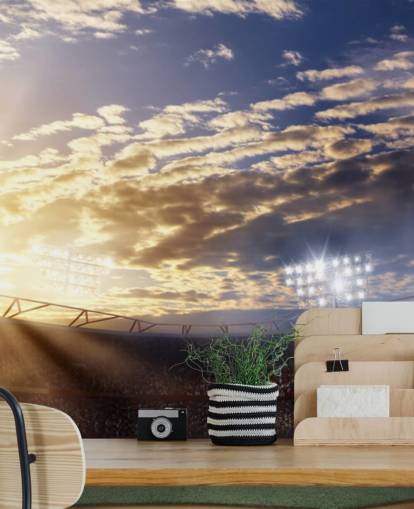 Mural de parede de beisebol Sunset