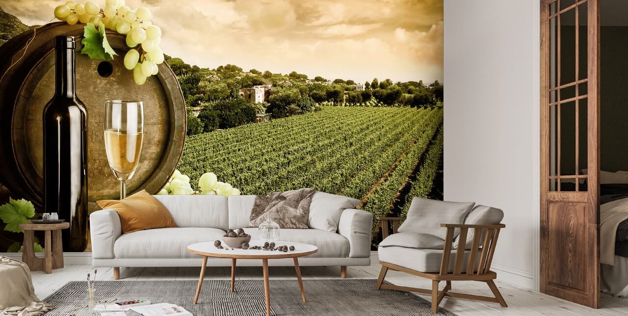 Wine and Vineyard Wallpaper Mural Wallsauce US