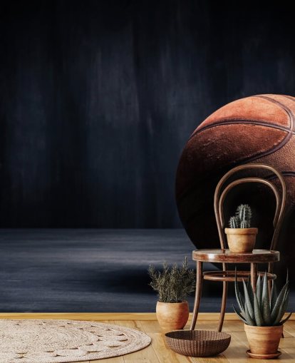 mural de papel pintado de baloncesto oscuro llamado Vintage Basketball para dormitorios de niños, cuevas de hombres y universidades mural de papel pintado de baloncesto oscuro llamado Vintage Basketball para dormitorios de niños, cuevas de hombres y universidades