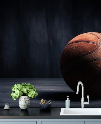 dark basketball wallpaper mural called Vintage Basketball for kids bedrooms, man caves and colleges dark basketball wallpaper mural called Vintage Basketball for kids bedrooms, man caves and colleges