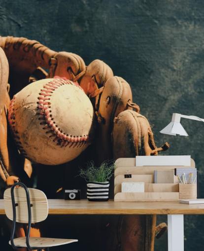 Ball and Mitt Wall Mural Ball and Mitt Wall Mural