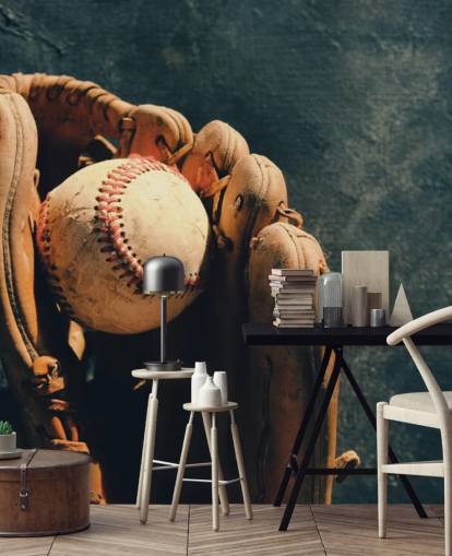 Ball and Mitt Wall Mural 