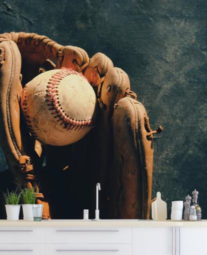 Ball and Mitt Wall Mural 