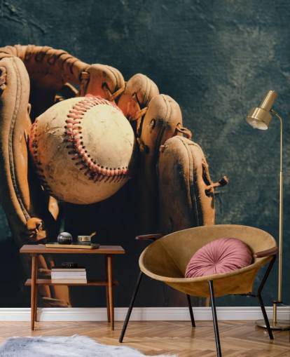 Ball and Mitt Wall Mural 