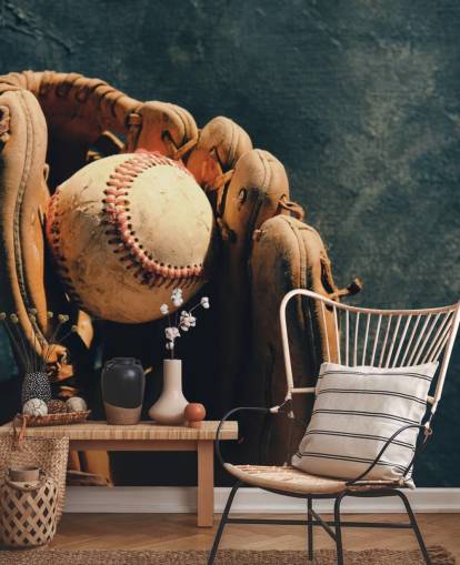 Ball and Mitt Wall Mural 