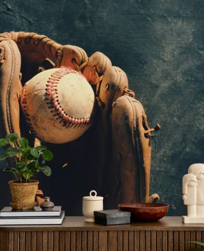 Ball and Mitt Wall Mural 