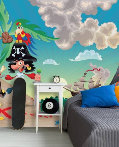 Pirat- und Krokodil-Tapete