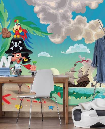 Pirat og krokodille tapet