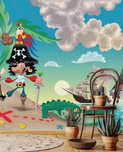 Fondo de pantalla de piratas y cocodrilos