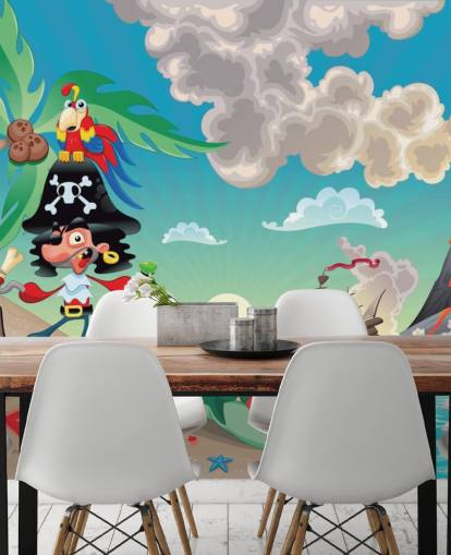 Papier peint Pirate et Crocodile