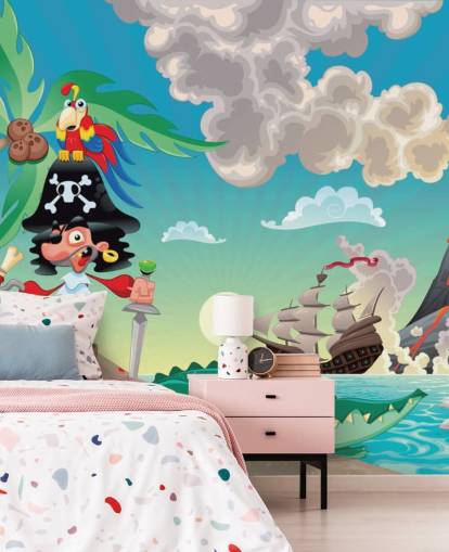 Fondo de pantalla de piratas y cocodrilos