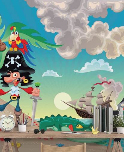 Pirate and Crocodile Wallpaper