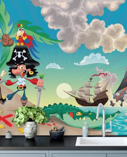 Pirate and Crocodile Wallpaper