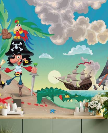 Pirate and Crocodile Wallpaper Pirate and Crocodile Wallpaper