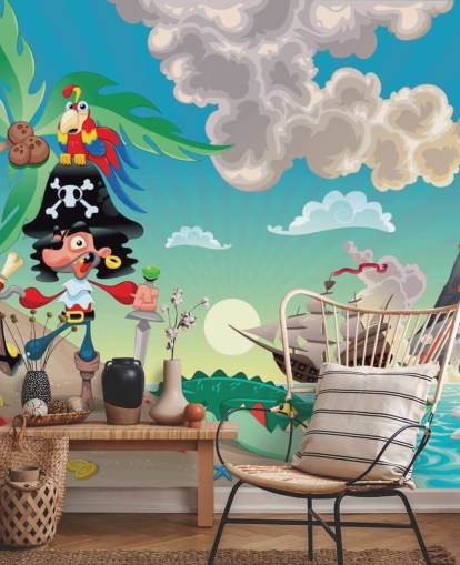 Fondo de pantalla de piratas y cocodrilos