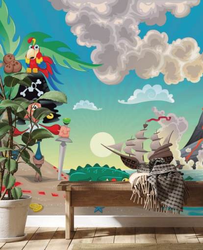 Fondo de pantalla de piratas y cocodrilos