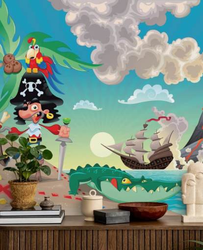 Pirate and Crocodile Wallpaper