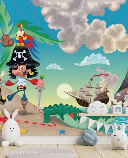 Fondo de pantalla de piratas y cocodrilos