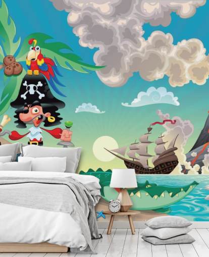 Pirate and Crocodile Wallpaper