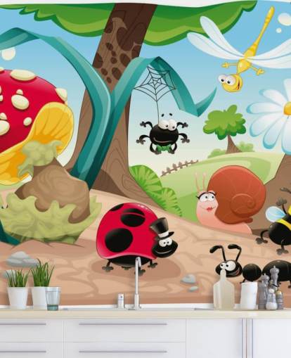 Papel pintado de dibujos animados