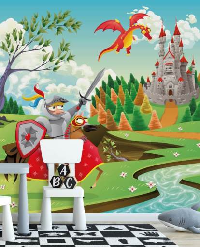 Fondo de pantalla de Knight Dragon and Castle