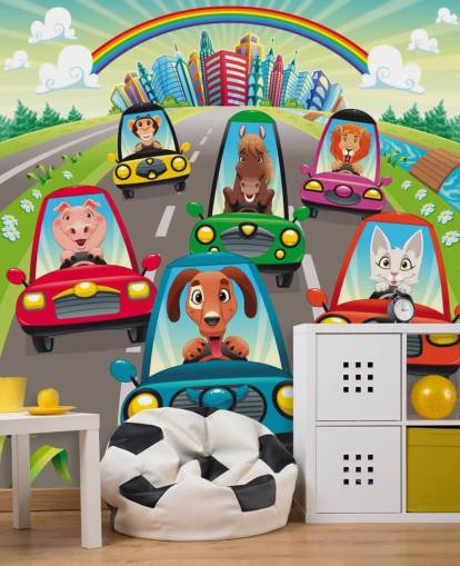 Decorazione murale con animali dei cartoni animati