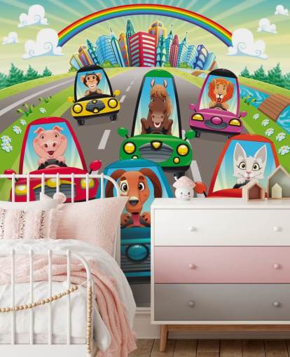 Decorazione murale con animali dei cartoni animati