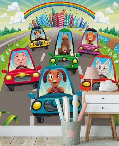 Decorazione murale con animali dei cartoni animati