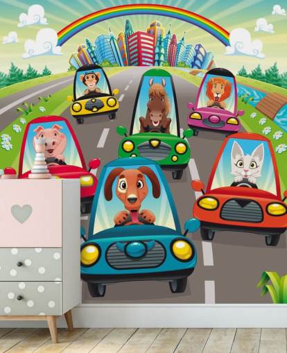 Decorazione murale con animali dei cartoni animati