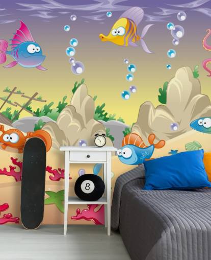 Papel de parede de desenho animado Sea Life Papel de parede de desenho animado Sea Life
