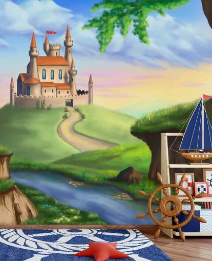 Fairy Tale Castle Bakgrund Fairy Tale Castle Bakgrund