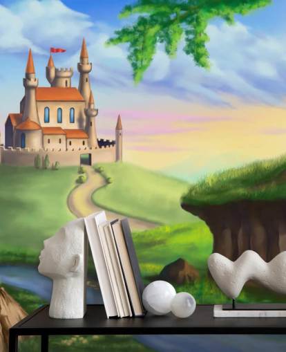 Fairy Tale Castle Baggrund Fairy Tale Castle Baggrund