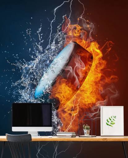 Tapeten-Wandbild Eishockey Explosion