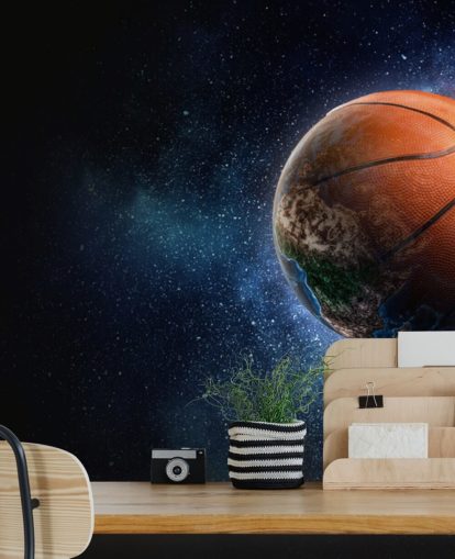 Basketball World Wallpaper Muurschildering