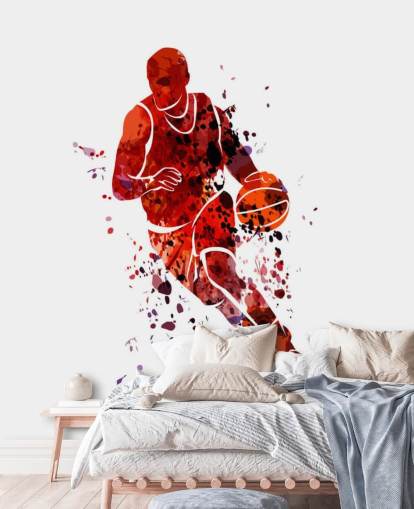 Basketball Watercolour Mural Basketball Watercolour Mural