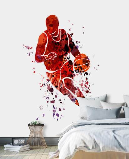 Basketball Watercolour Mural 