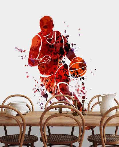 Basketball Watercolour Mural Basketball Watercolour Mural