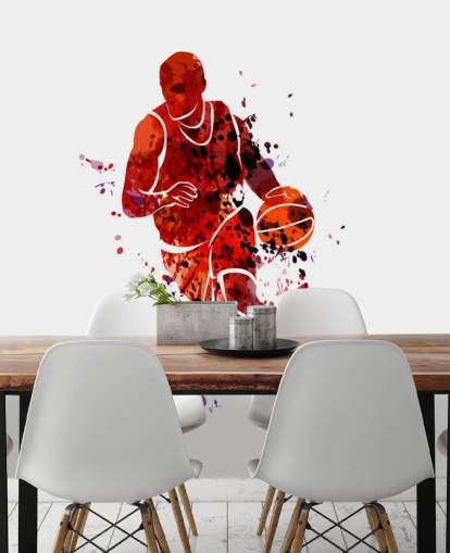 Basketball Watercolour Mural 