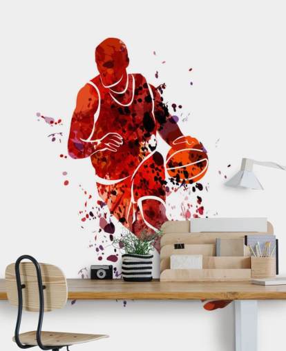 Basketball Watercolour Mural Basketball Watercolour Mural