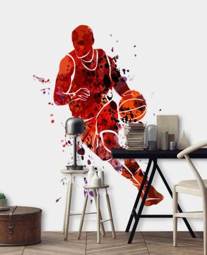 Basketball Watercolour Mural 
