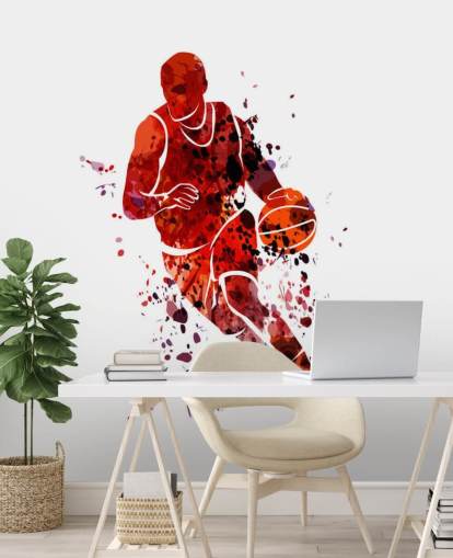 Basketball Watercolour Mural 