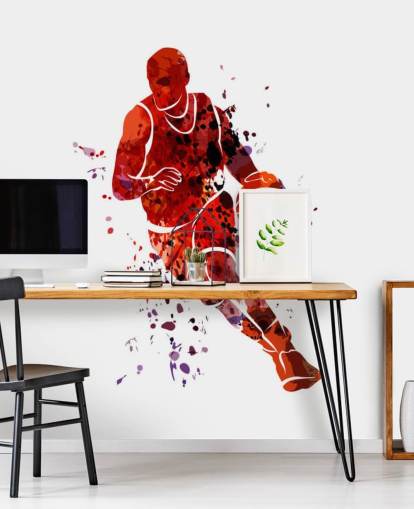 Basketball Watercolour Mural 