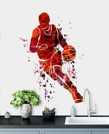 Basketball Watercolour Mural Basketball Watercolour Mural