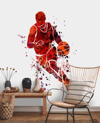 Basketball Watercolour Mural Basketball Watercolour Mural